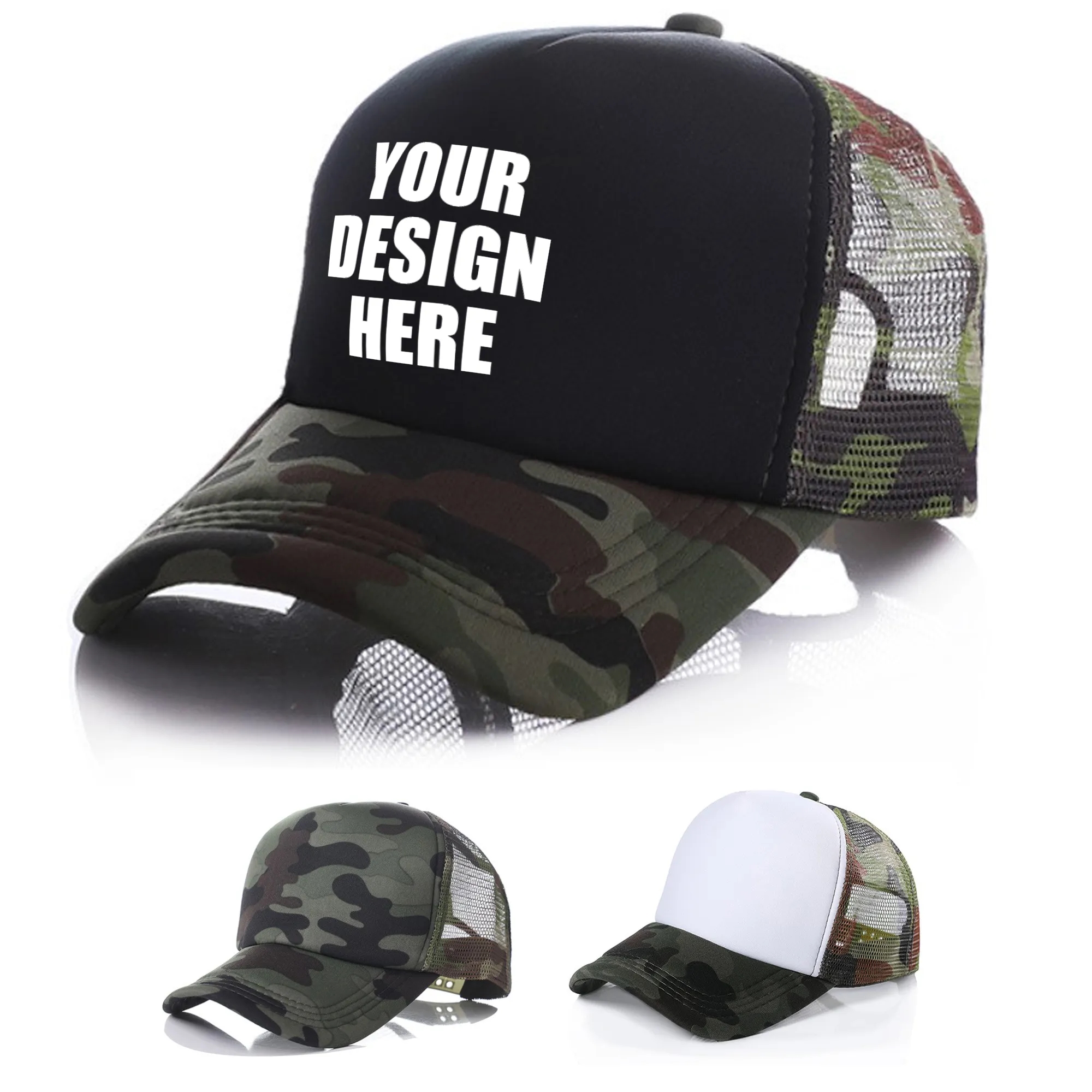 Camo Trucker Cap w/ Mesh 8