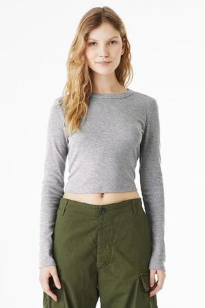 BELLA+CANVAS Women's Micro Rib Long Sleeve Baby Tee BC1501 6