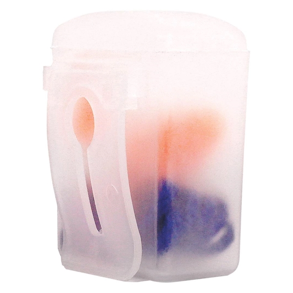 Silicone Earplugs With Blue Nylon Cord and Clear Clip Case 6