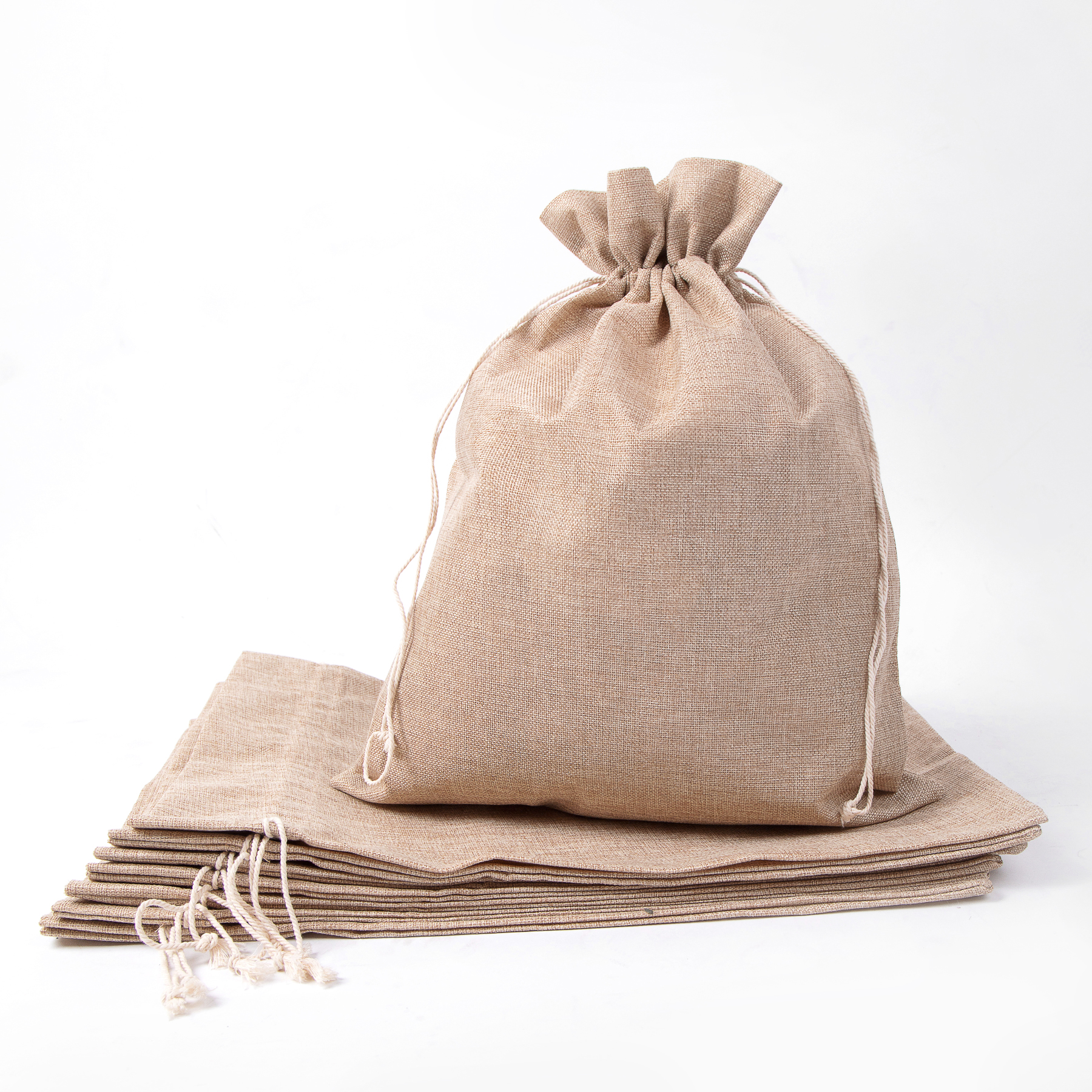 19 5/8" X 15 3/4" Burlap Drawstring Bag 3