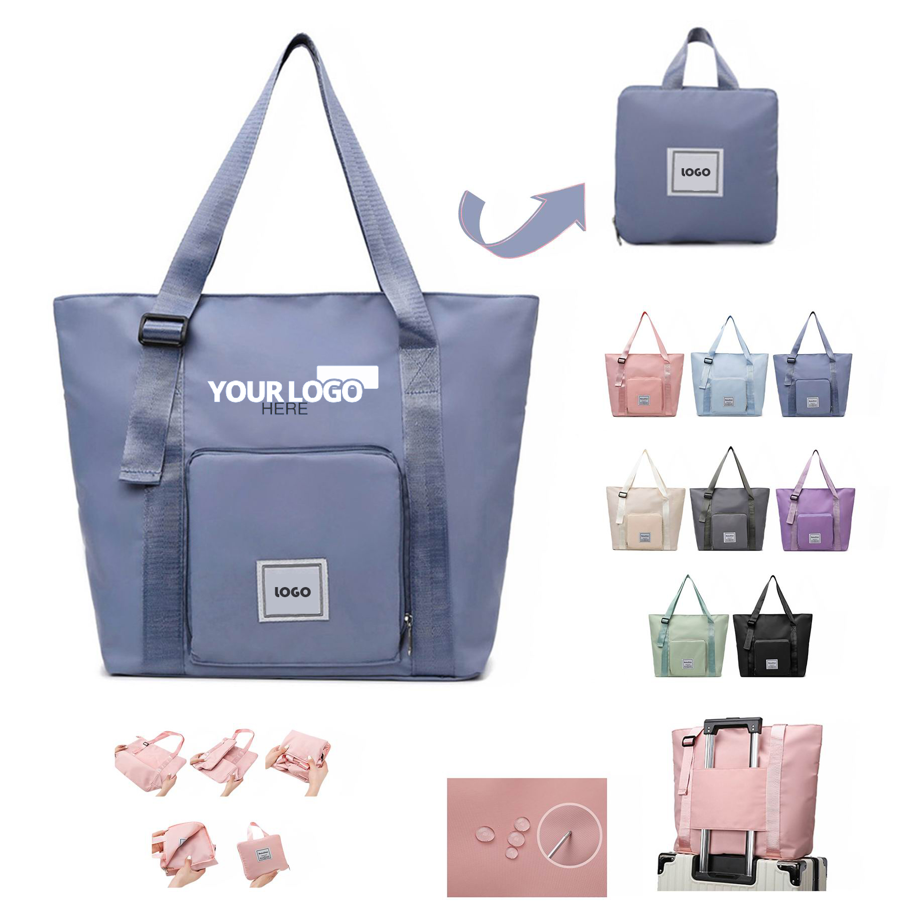 Womens Foldable Nylon Tote Bag For Gym And Travel 2