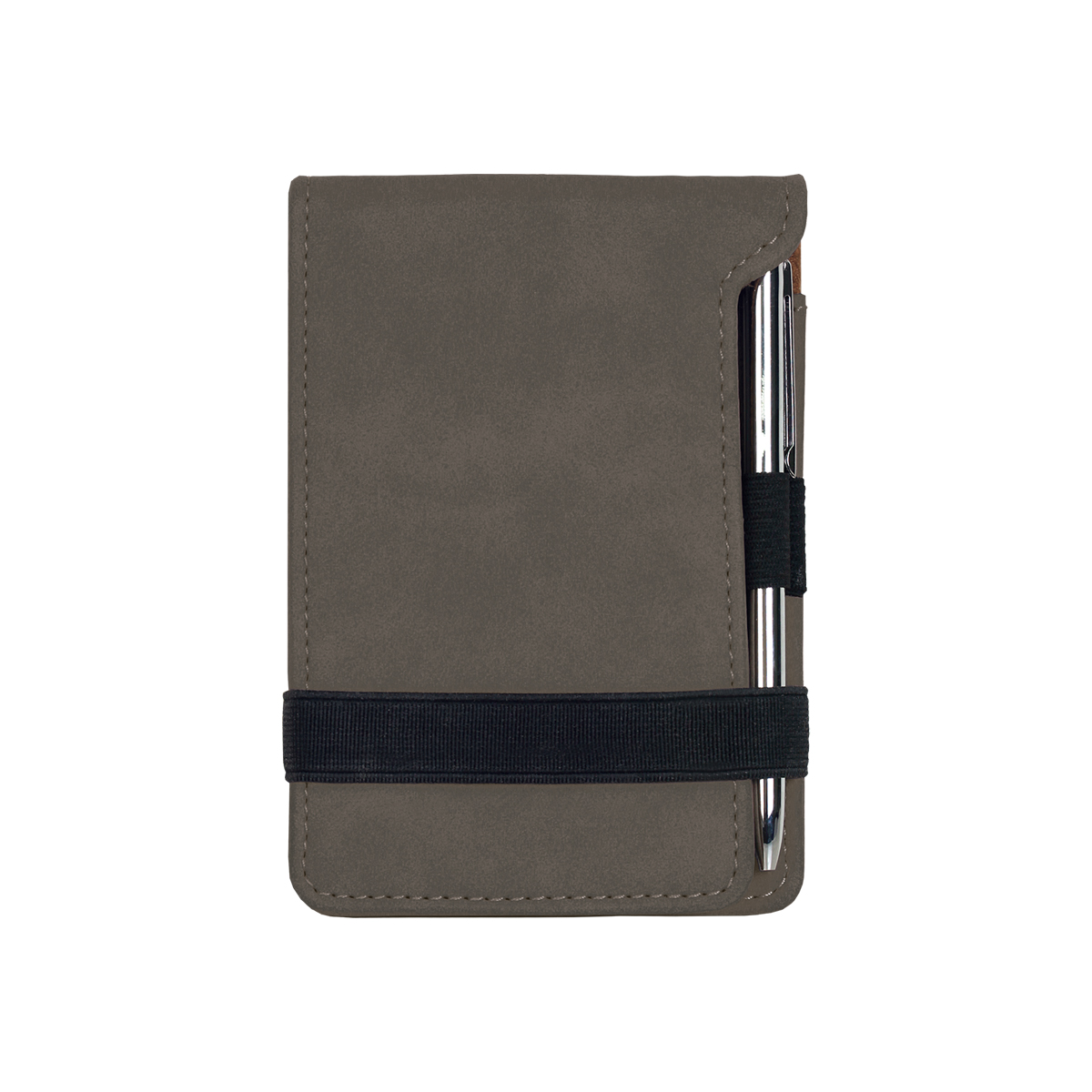 Gray Leatherette Mini Notepad with Pen 1