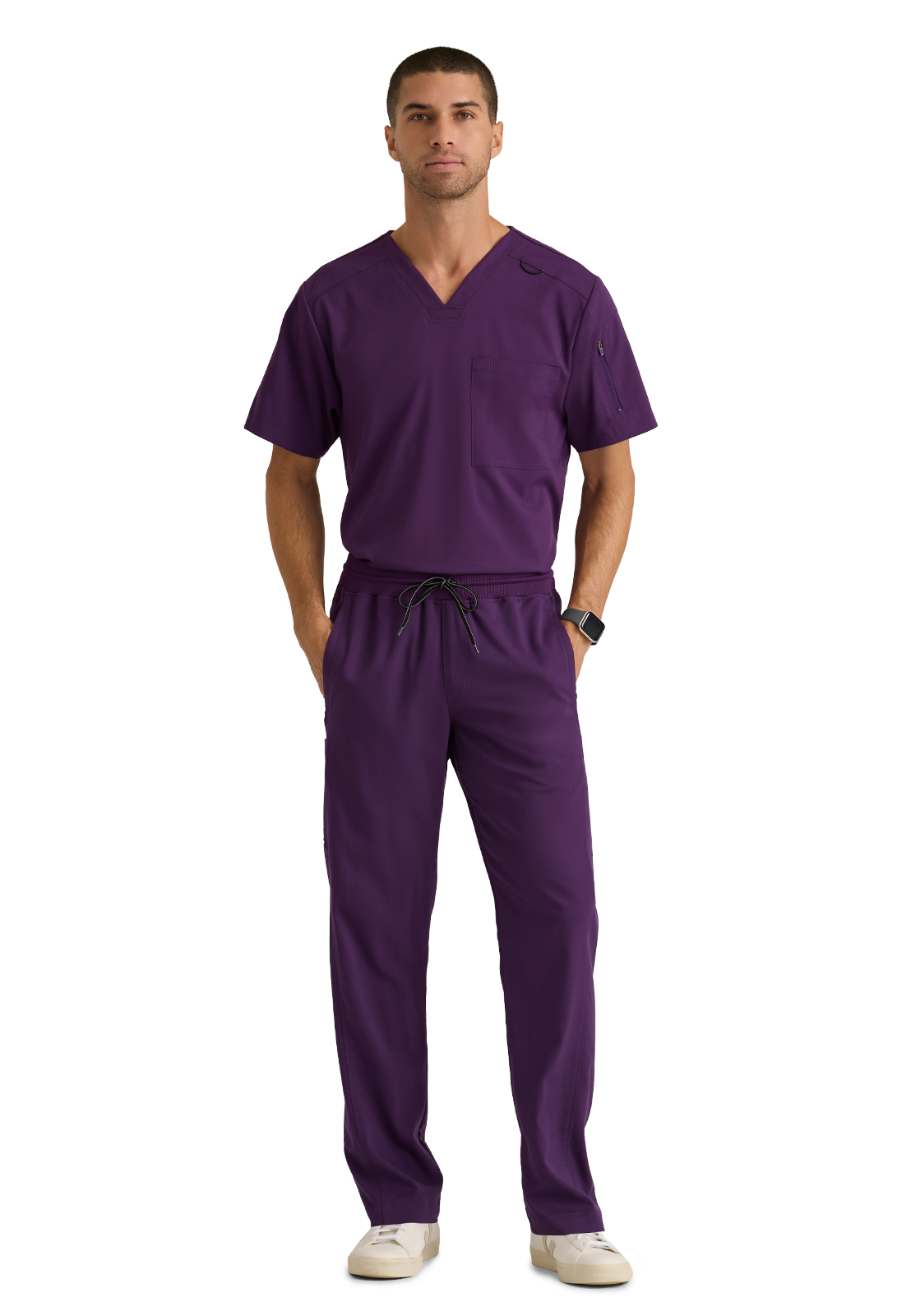 Grey's Anatomy Spandex Stretch - Men's Two-Pocket V-Neck Murphy Scrub Top 15
