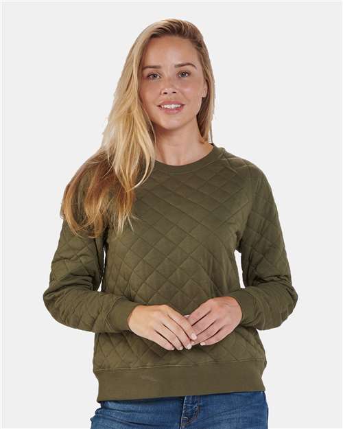 Women's Quilted Crewneck Pullover - R08 32