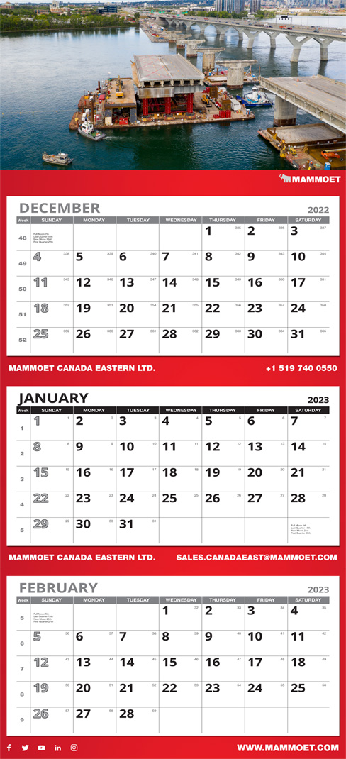 3 Month at a View European Wall Calendar 3