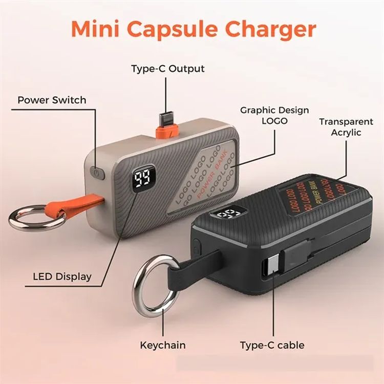 5000 mAh Mini Power Bank Keychain 3