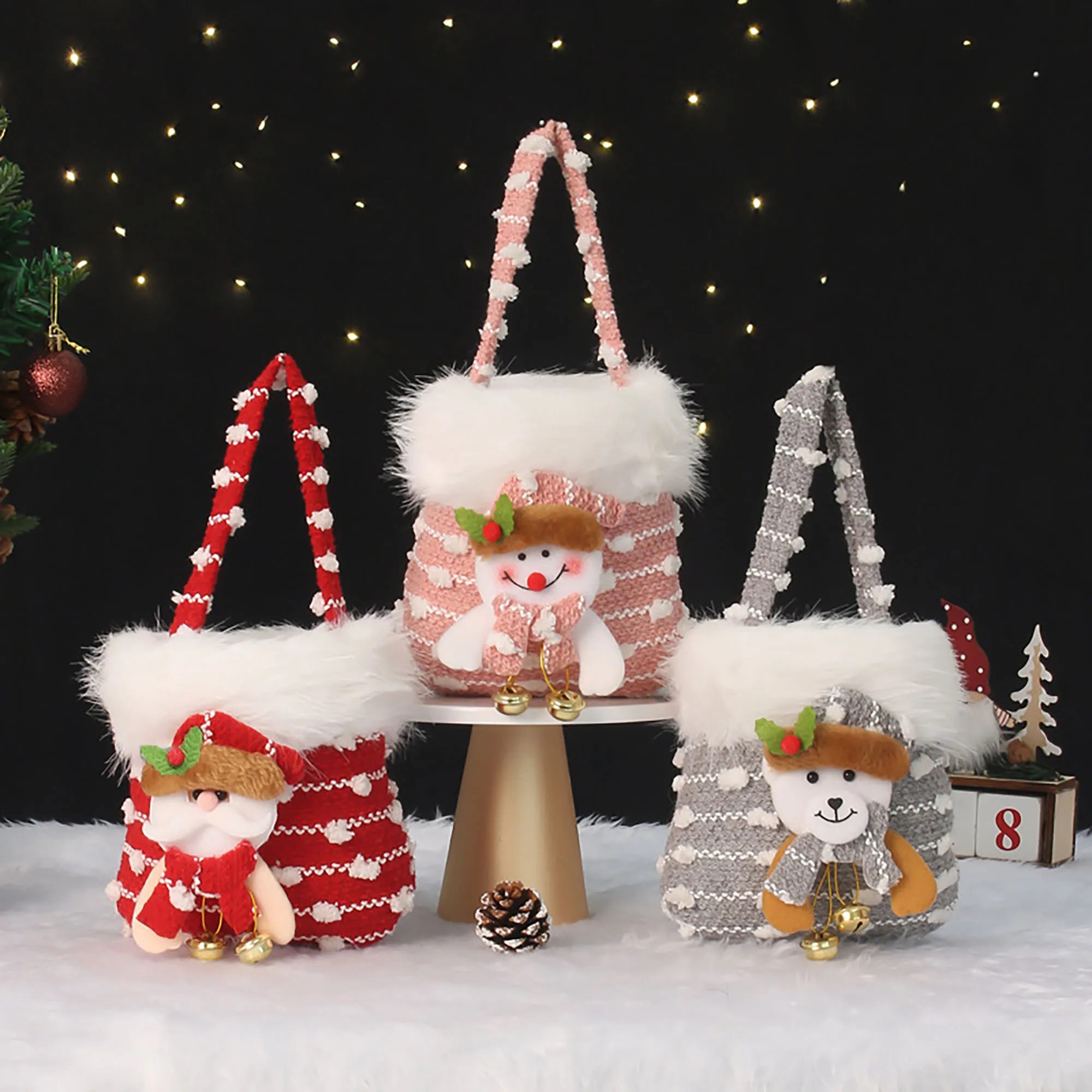 Christmas Handheld Gift Bag With Logo For Surprise, Holidays 3