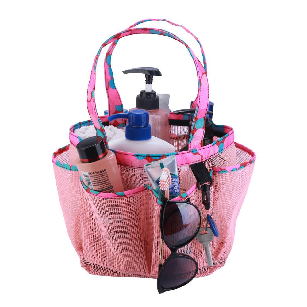 Polyester Multi Pocket Shower Mesh Tote Bag 7