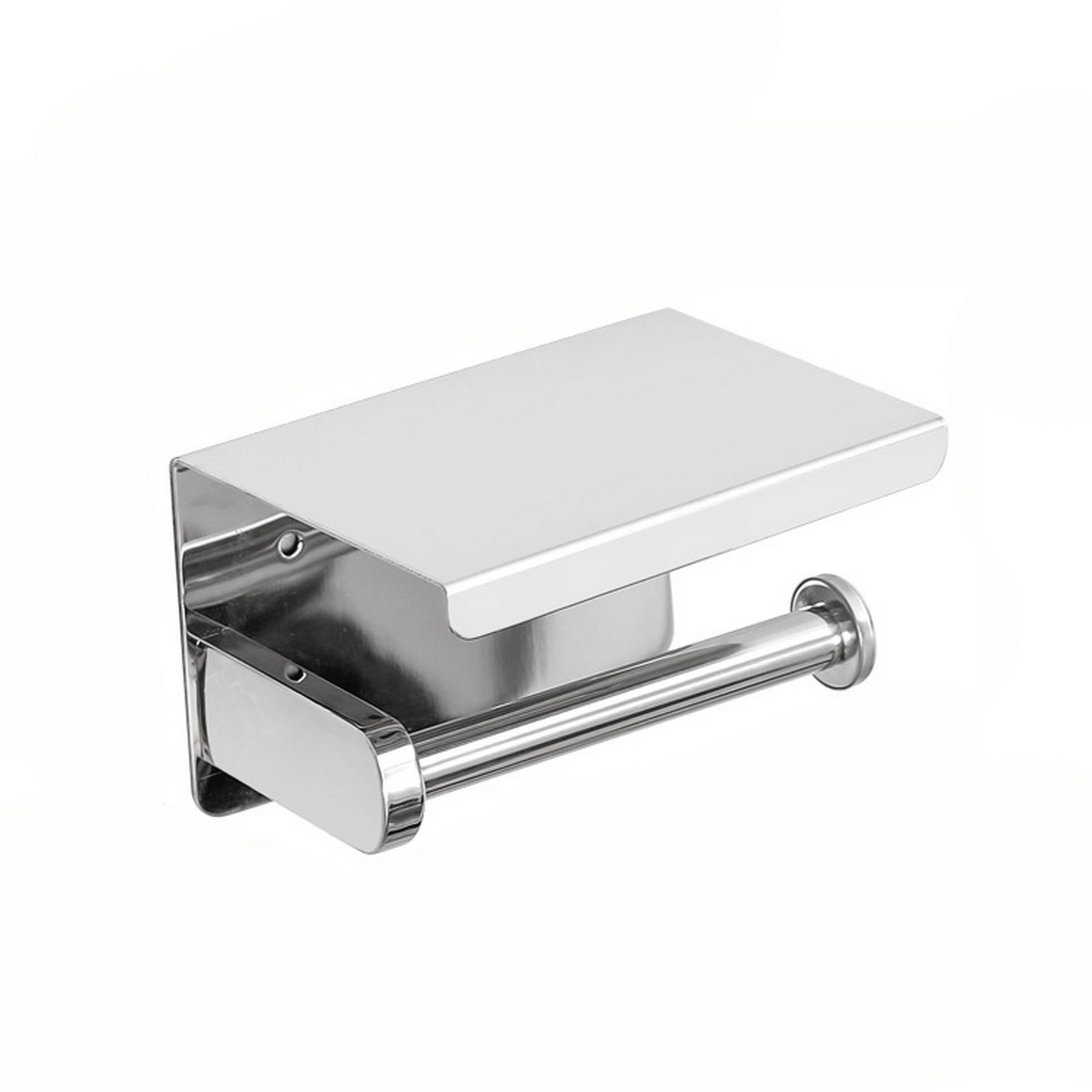 Stainless Steel Toilet Paper Roll Holder With Shelf 9