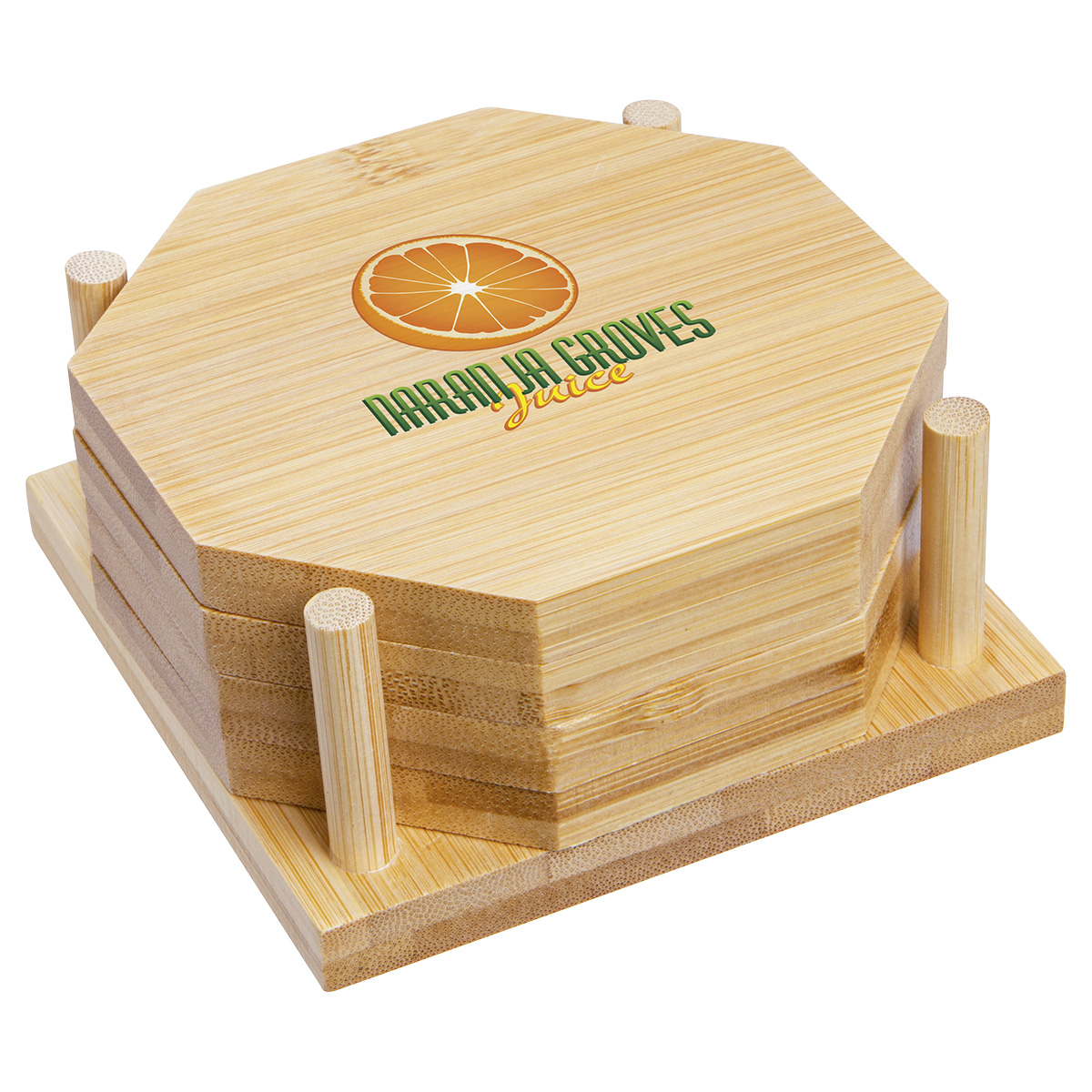 Bamboo 4-Piece Coaster Set 6