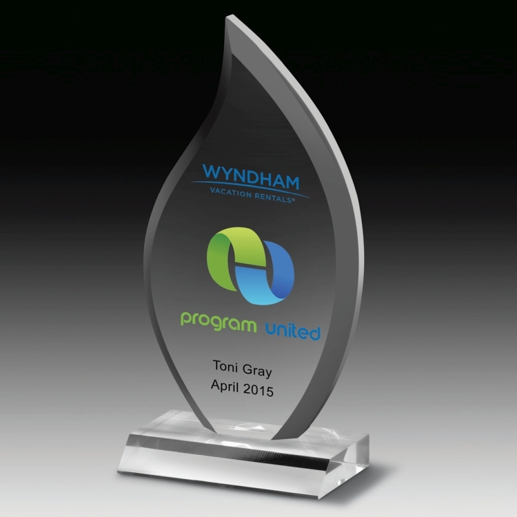 Multi-Faceted Acrylic Award (5" x 9 1/2" x 3/4") - 4 Color Process 2