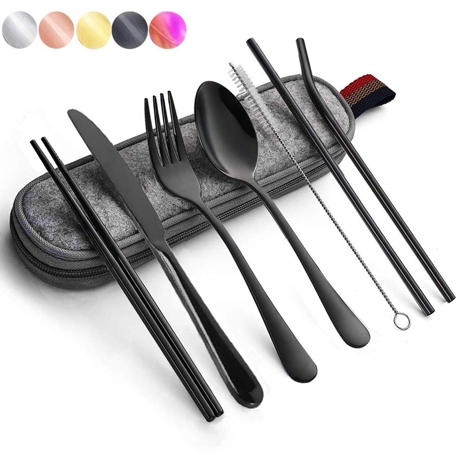 7 Piece Outdoor Tableware Reusable Utensils Set 12