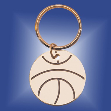 GOLD PLATED BASKETBALL KEYRING 1