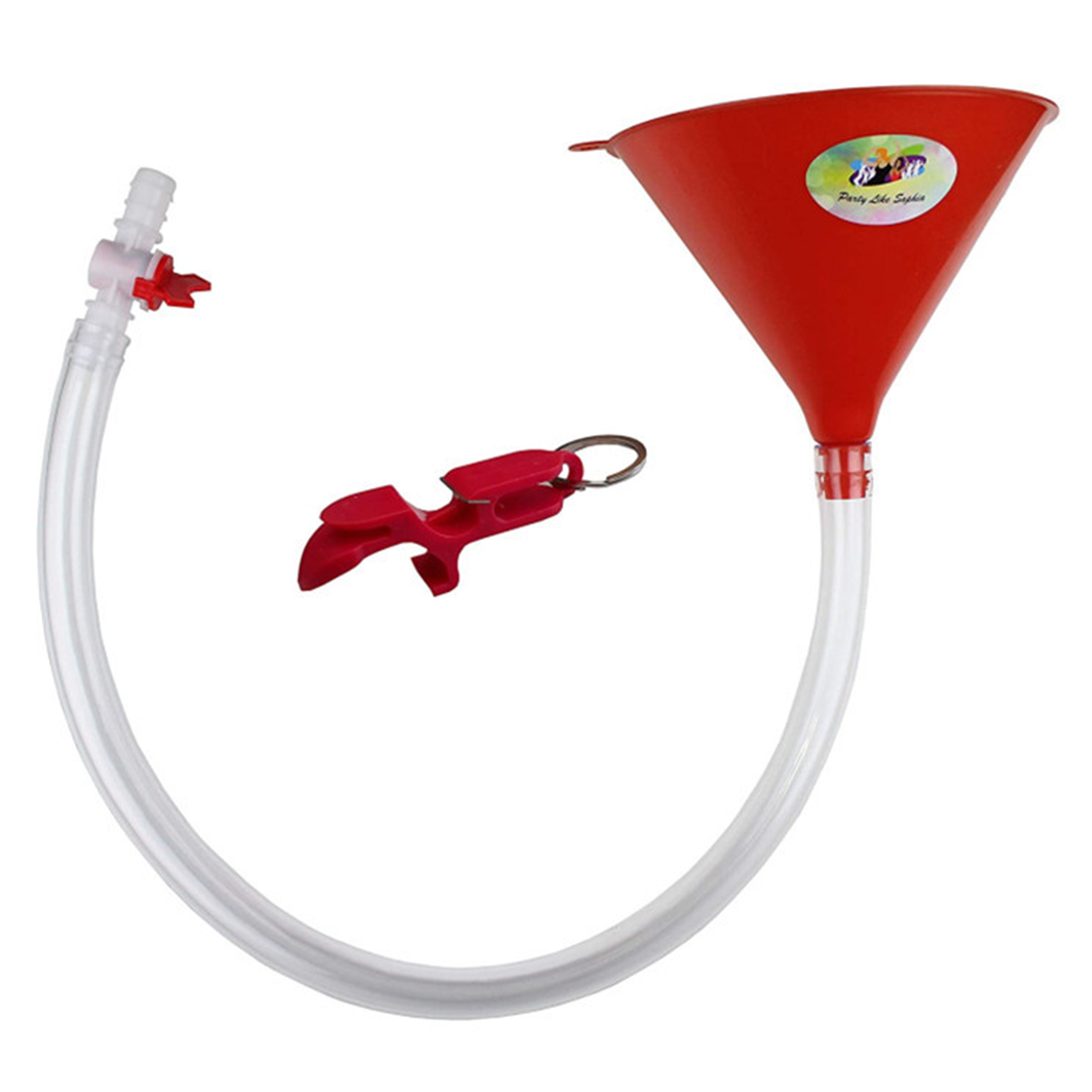 Beer Bong Funnel Bottle Opener Set w/ Valve 4