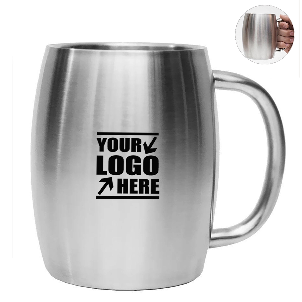 Stainless Double Wall Insulation Beer Coffee Desk Mug Cup 4