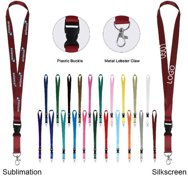 3/4" Polyester Lanyard W/ Lobster Clip & Plastic Buckle (Sublimation) 2