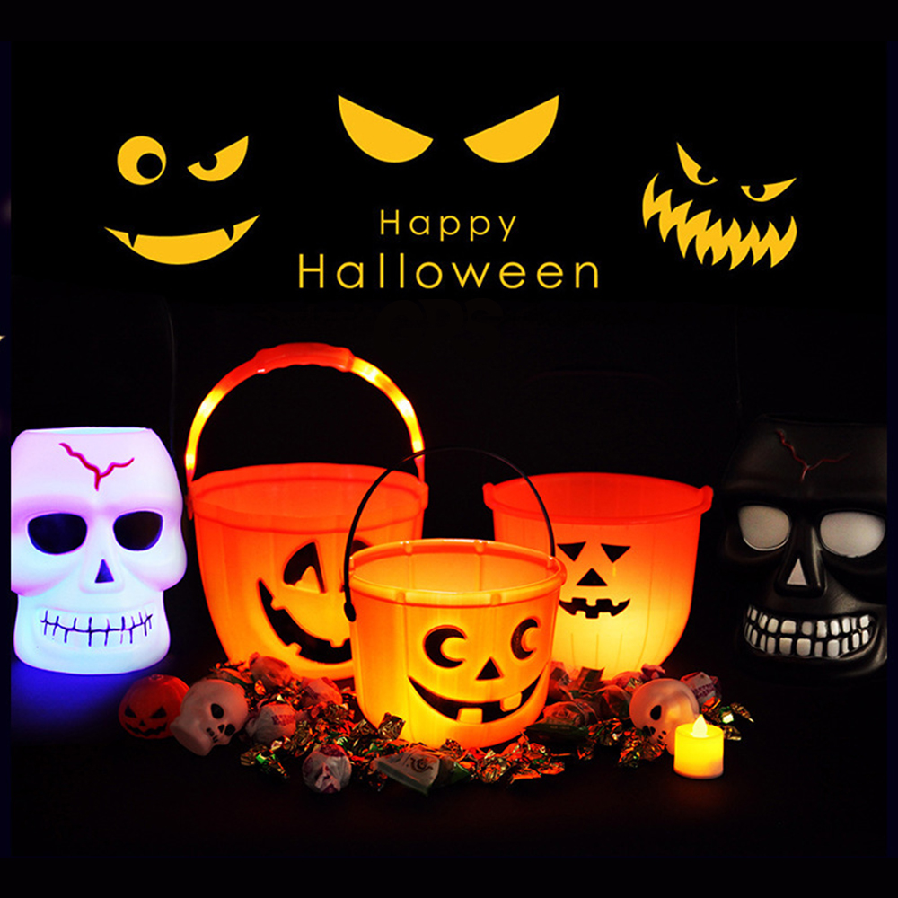 8 1/4 " Halloween Glowing Bucket 2