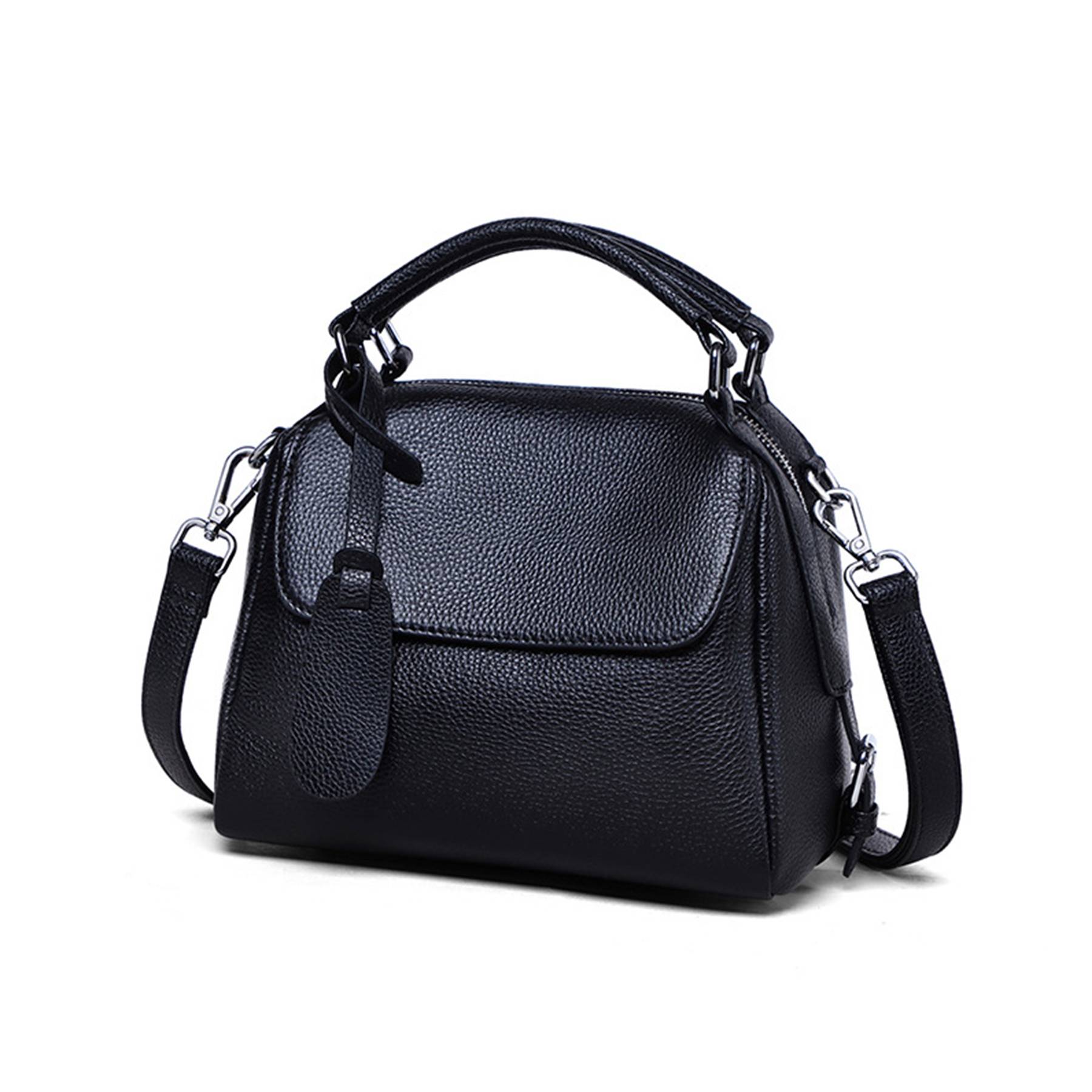 Genuine Leather Small Crossbody Satchel Handbag for Women 2