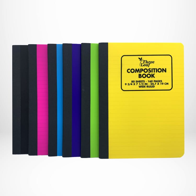 Wide Ruled Composition Notebooks - 80 Sheets 6 Colors 1