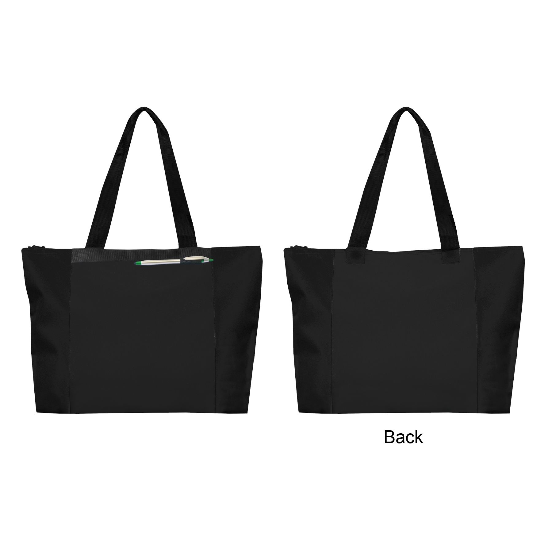 Durable 600D polyester daily zipper tote with heavy Backing. 4