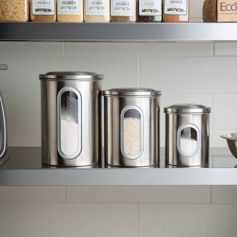 Fox Run Stainless Steel 3-Piece Ingredient Storage Canister Set 2