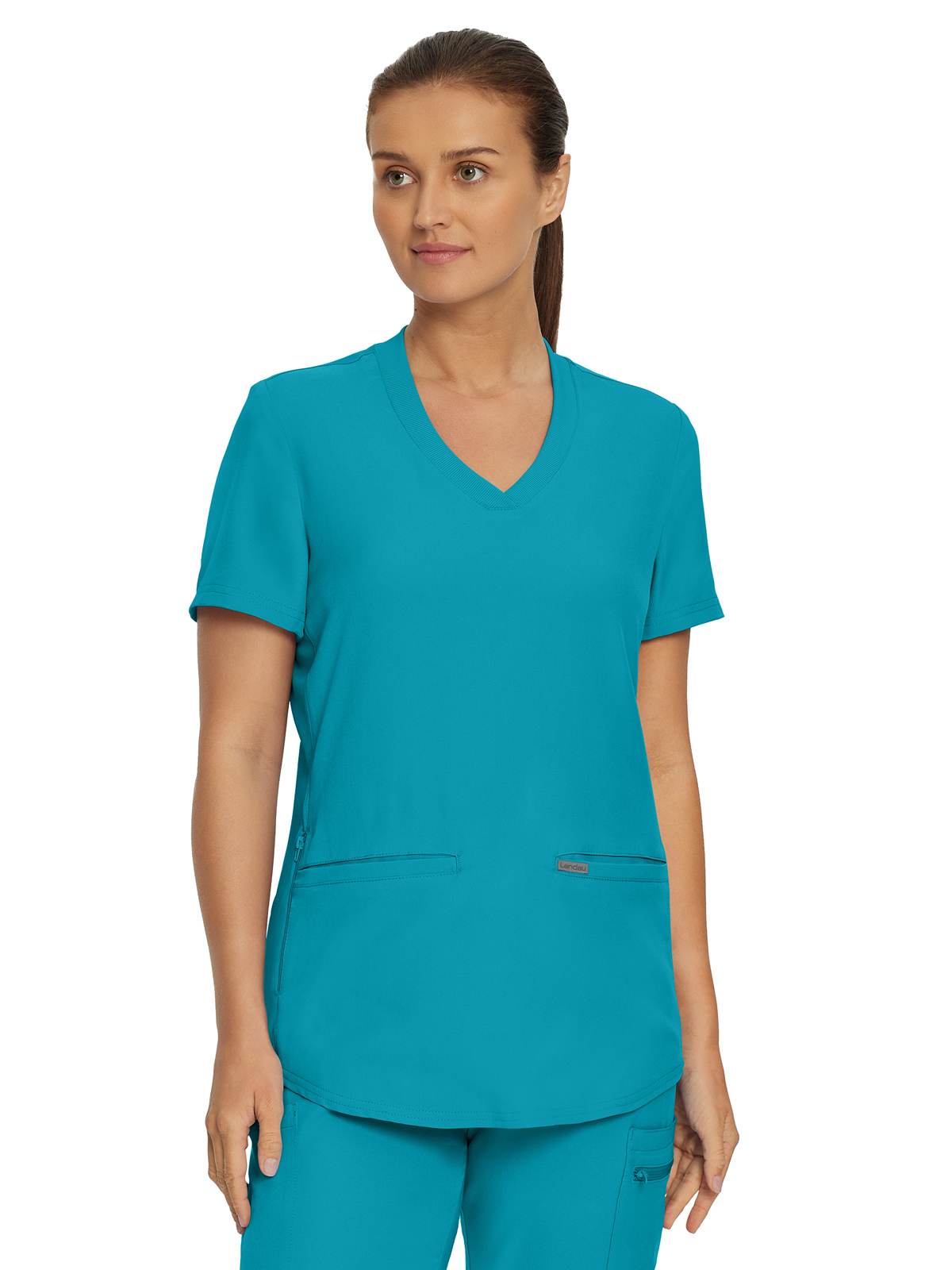 Landau - Forward - Women's Three-Pocket Rib-Knit Neckline V-Neck Top 24