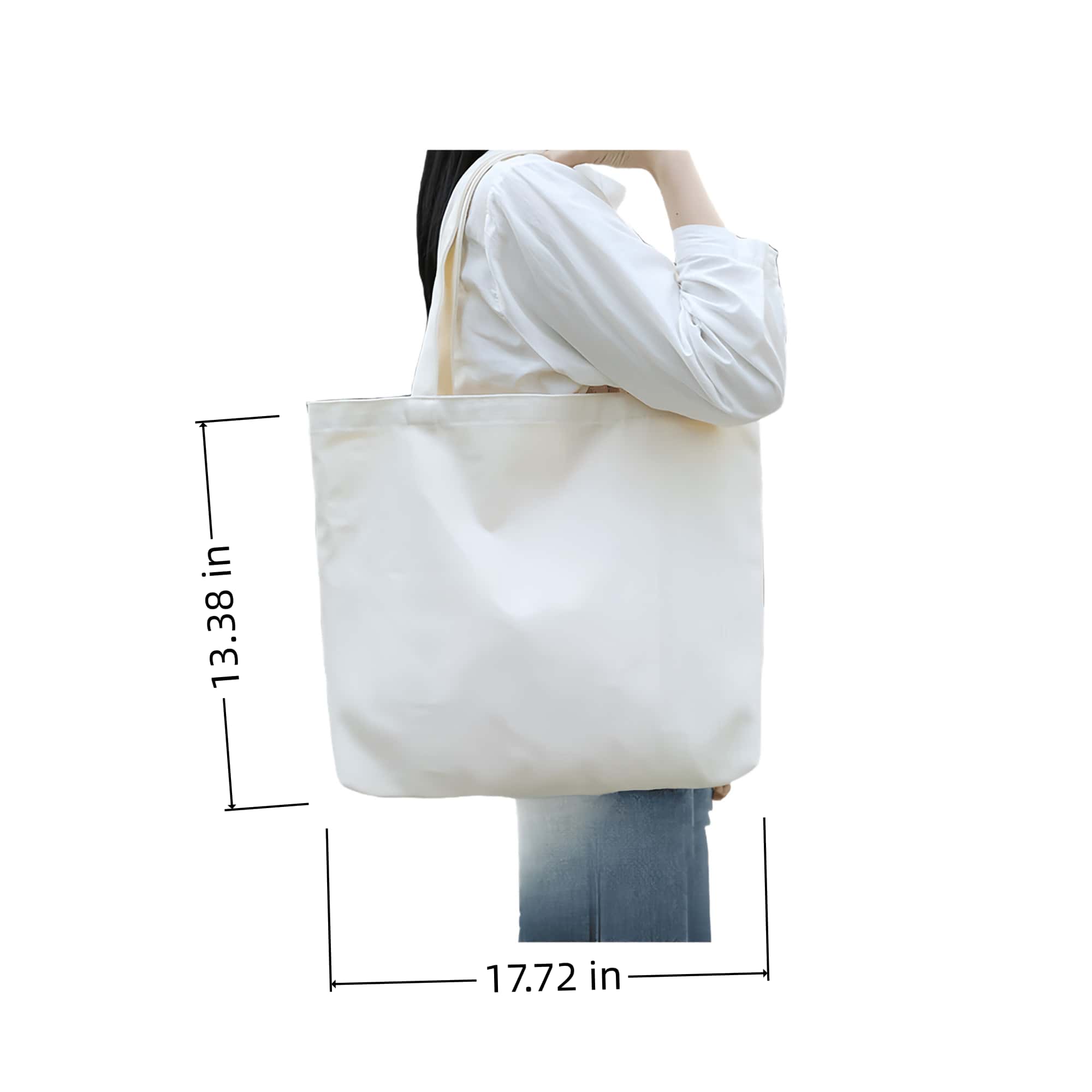 Customizable Horizontal Canvas Tote Bag 4