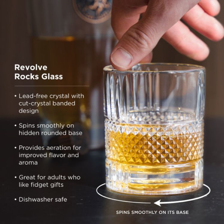 Viski® Revolve Crystal Spinning Rocks Glass 4