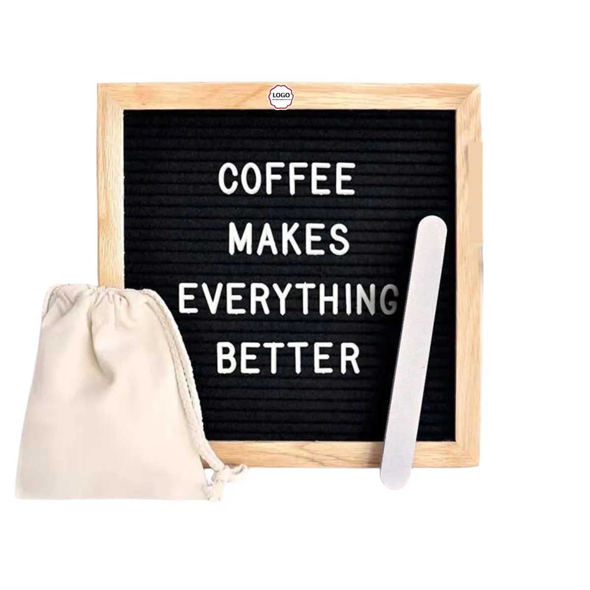 Wood Frame With Felt Letter Board 2
