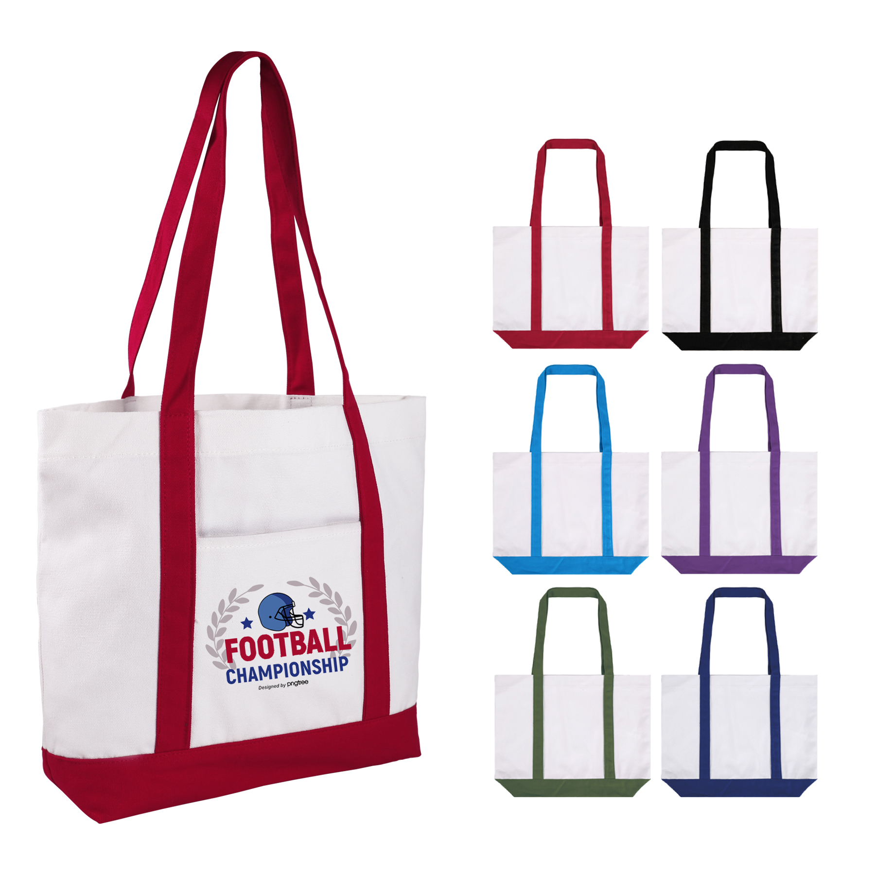 12 Oz Cotton Boat Tote Bag Front Pocket W/ Gusset 2
