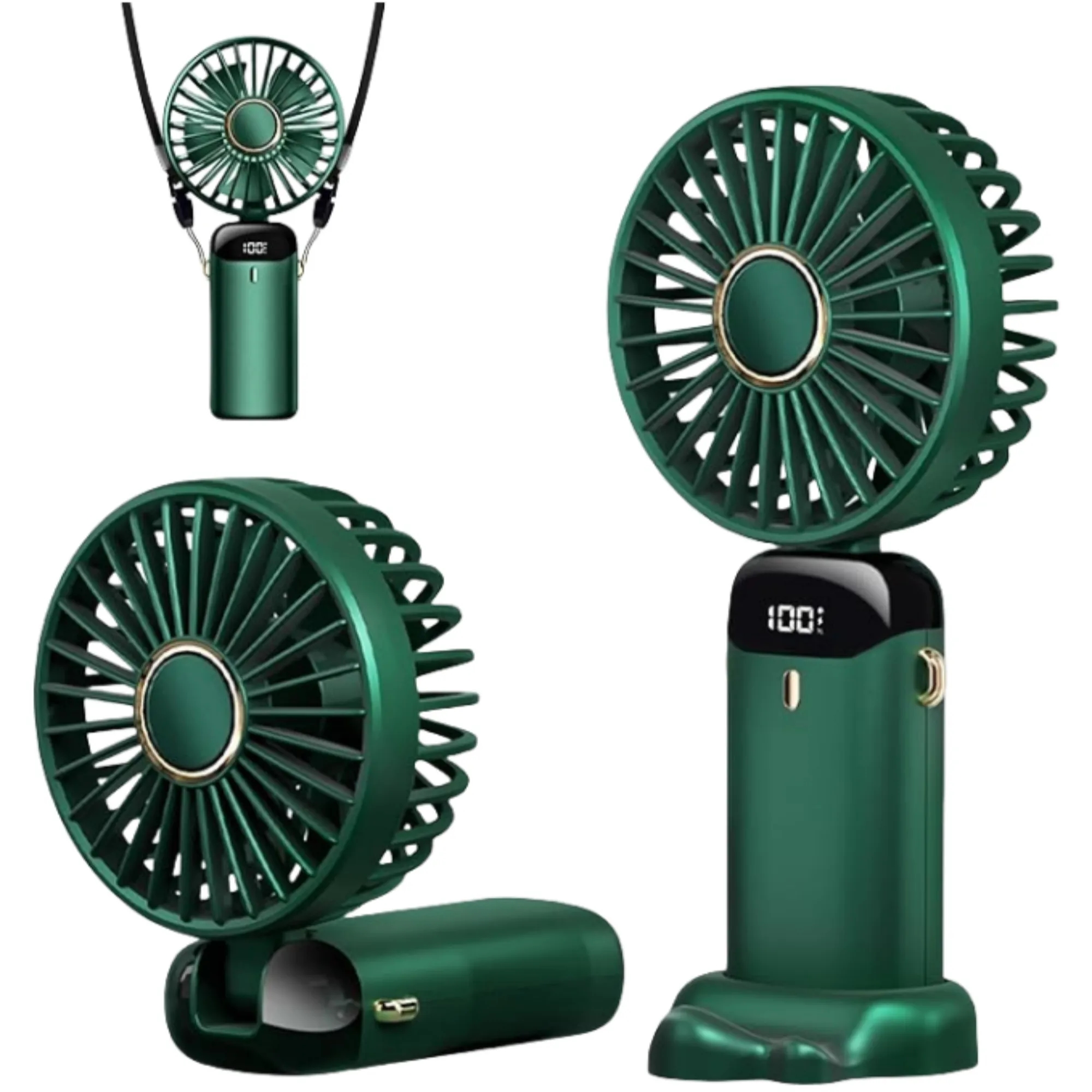 Portable LED Display Rechargeable Handheld Fan 5