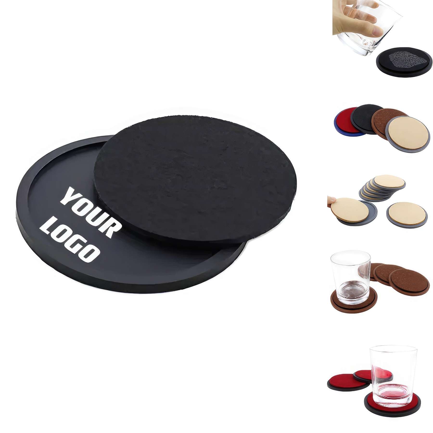 Customizable Silicone Coasters With Absorbent Felt Pad 2