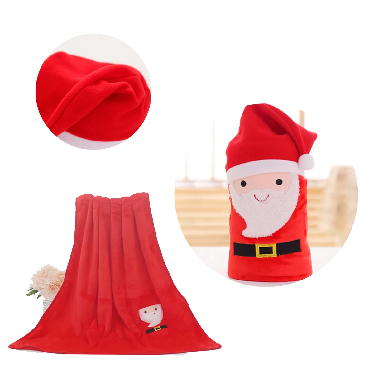 Double Sided Fleece Holiday Throw With Character Wrap 4