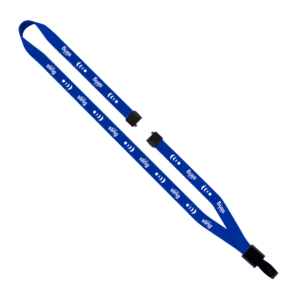 1/2" Polyester Lanyard with Non-Swivel Plastic Hook 138
