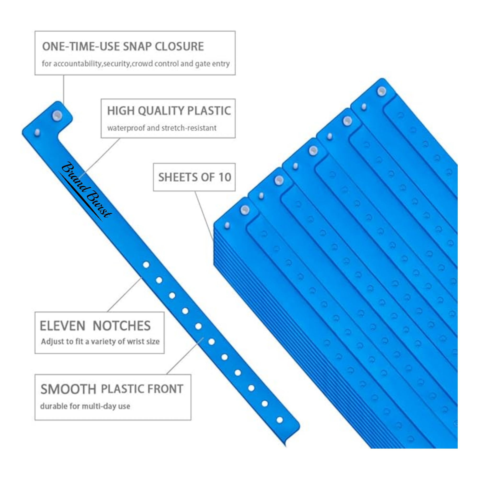 Disposable Neon Plastic Wristband 100 Pack 2