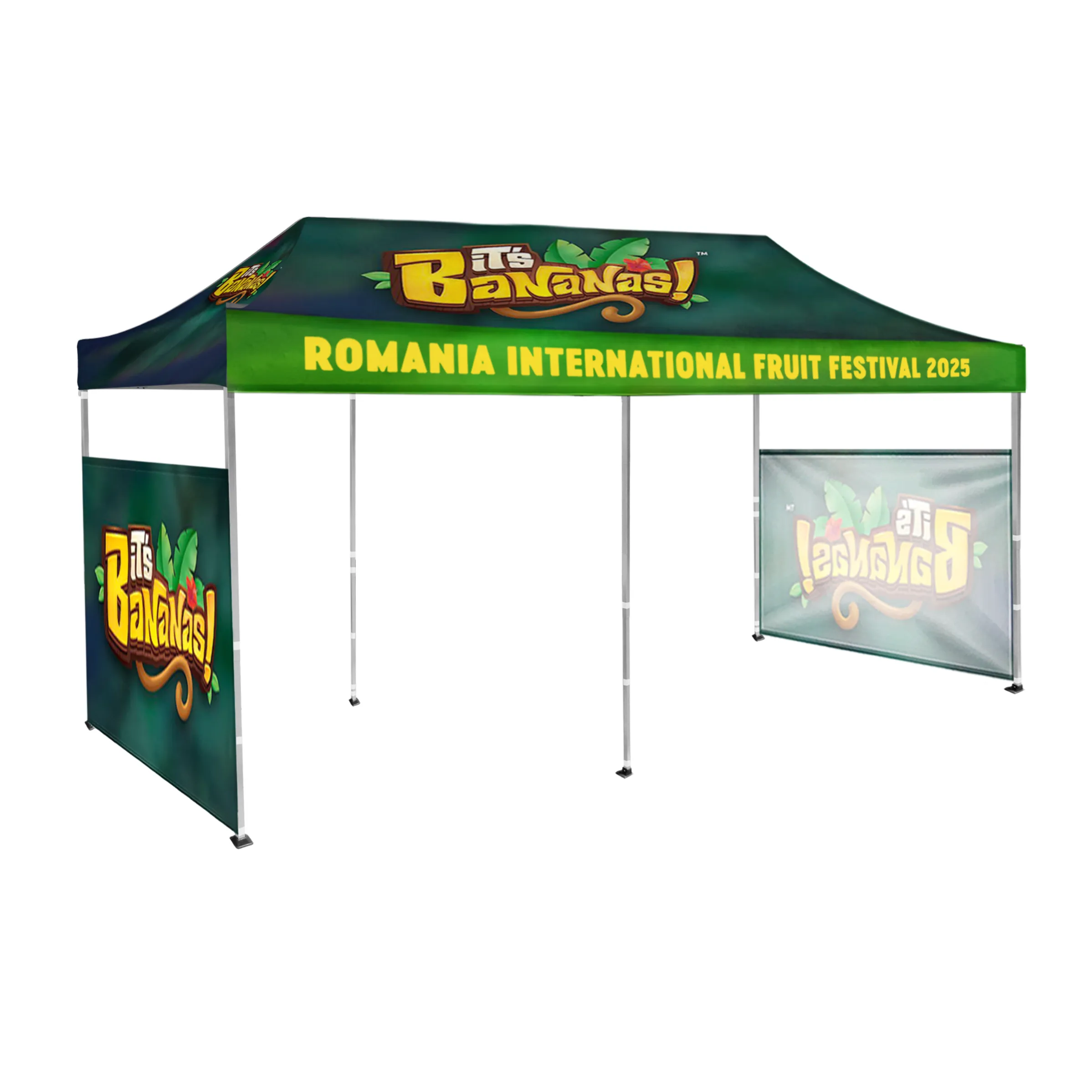 10'x20' Tent Canopy w frame, 2 side half wall 1