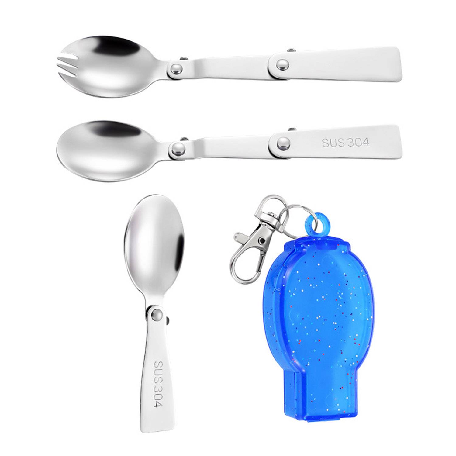Stainless Steel Foldable Spoon W/ Portable Box 10