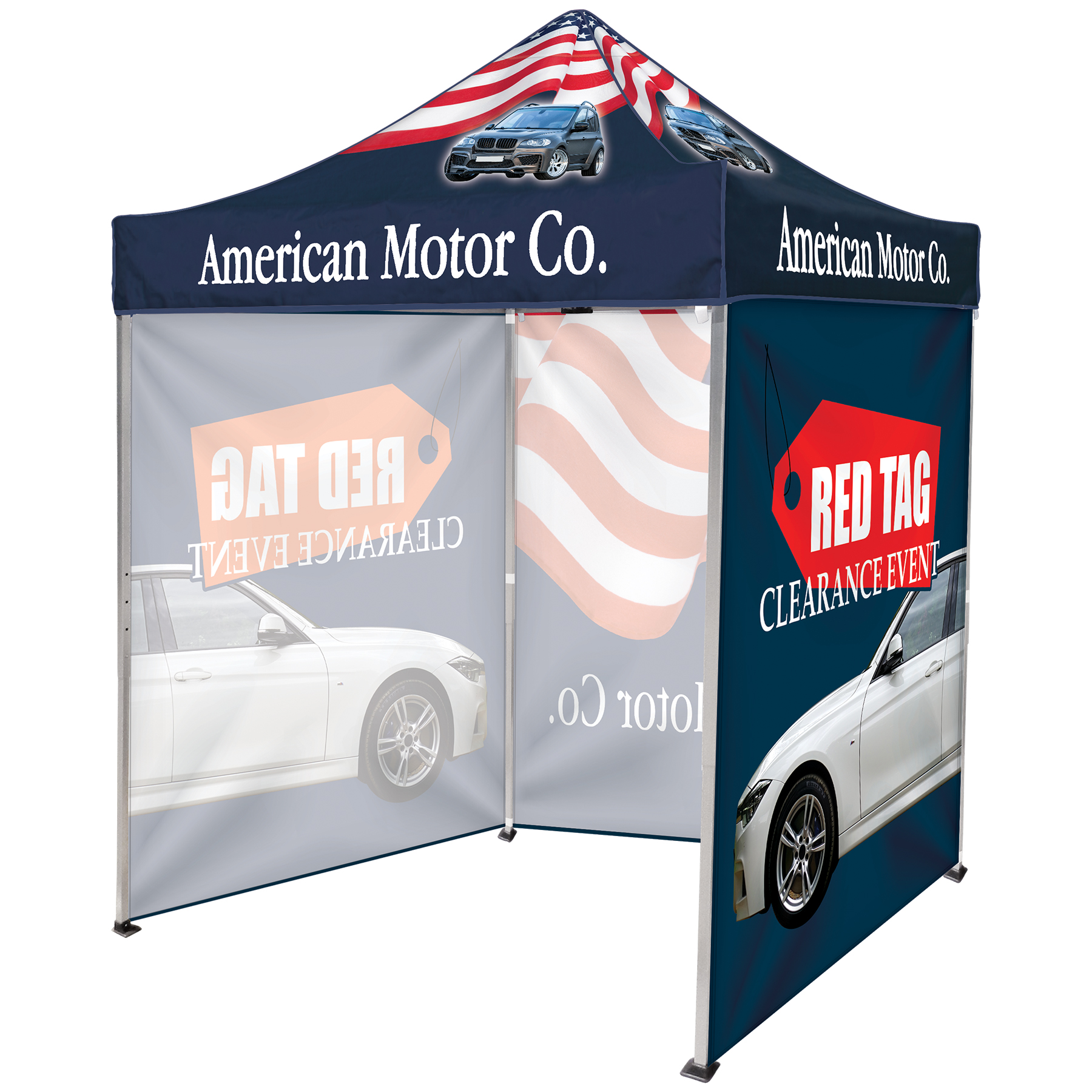 6.5' Square Canopy Tent with 3 Full Single Sided Walls 16