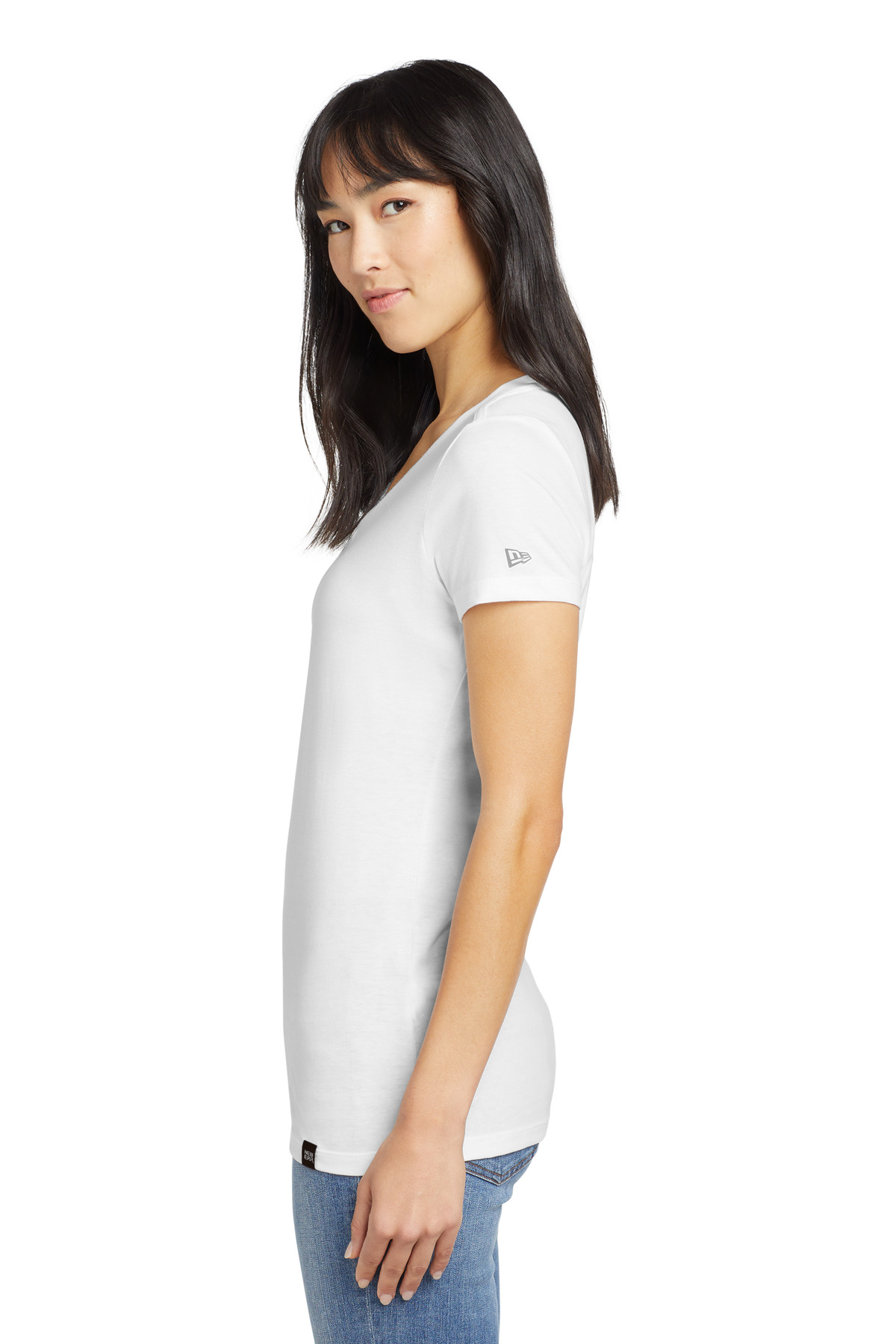 New Era Women's Heritage Blend V-Neck Tee. LNEA101 1