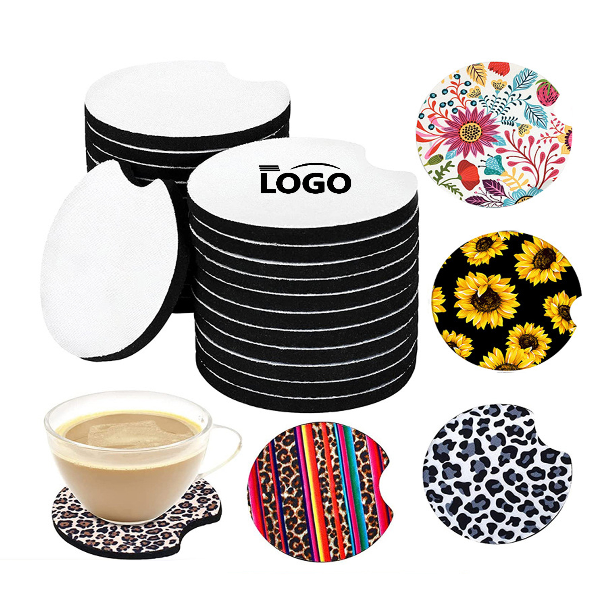 Custom Logo Sublimation Blank Cup Coasters 3