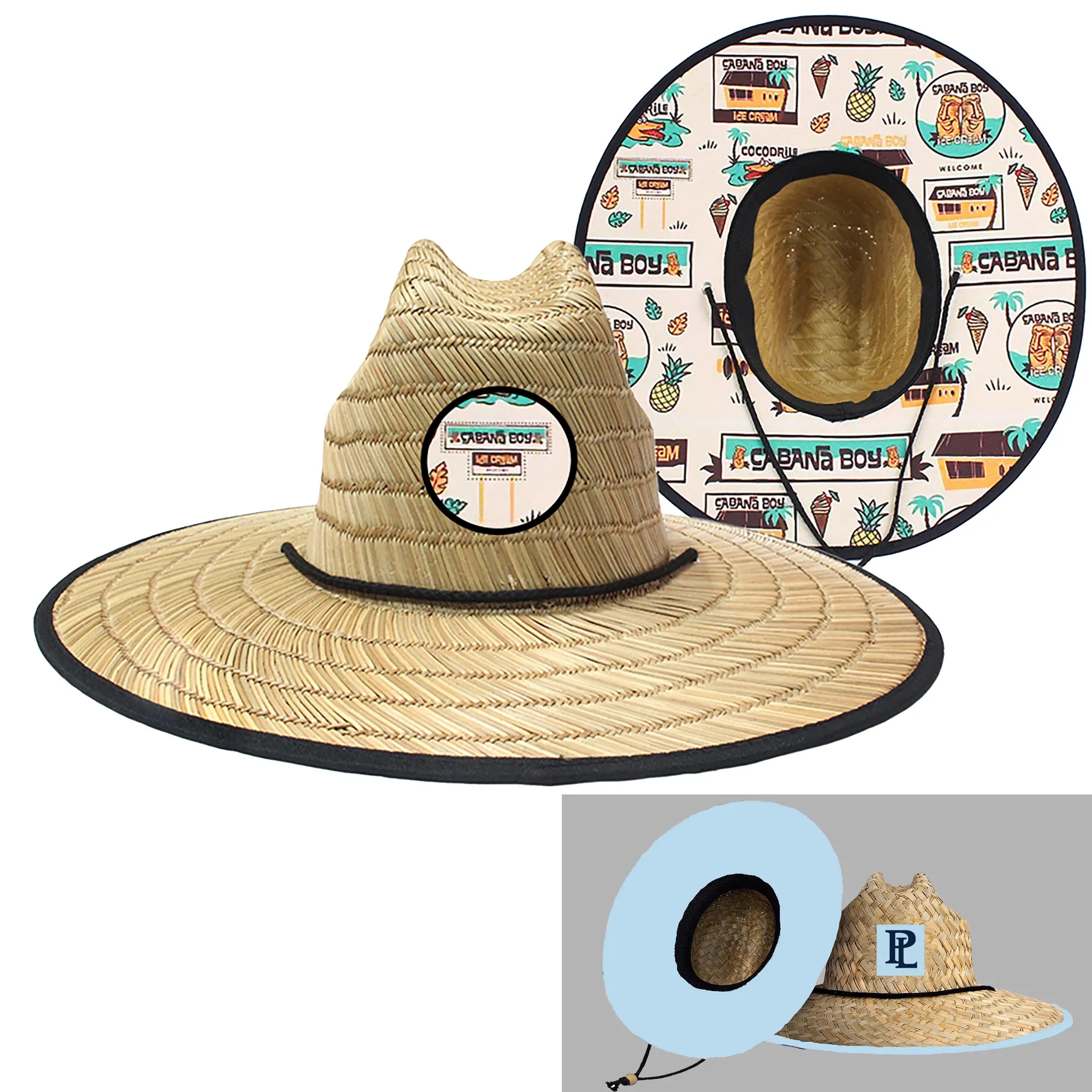Large Birm Lifeguard Straw Hat 1
