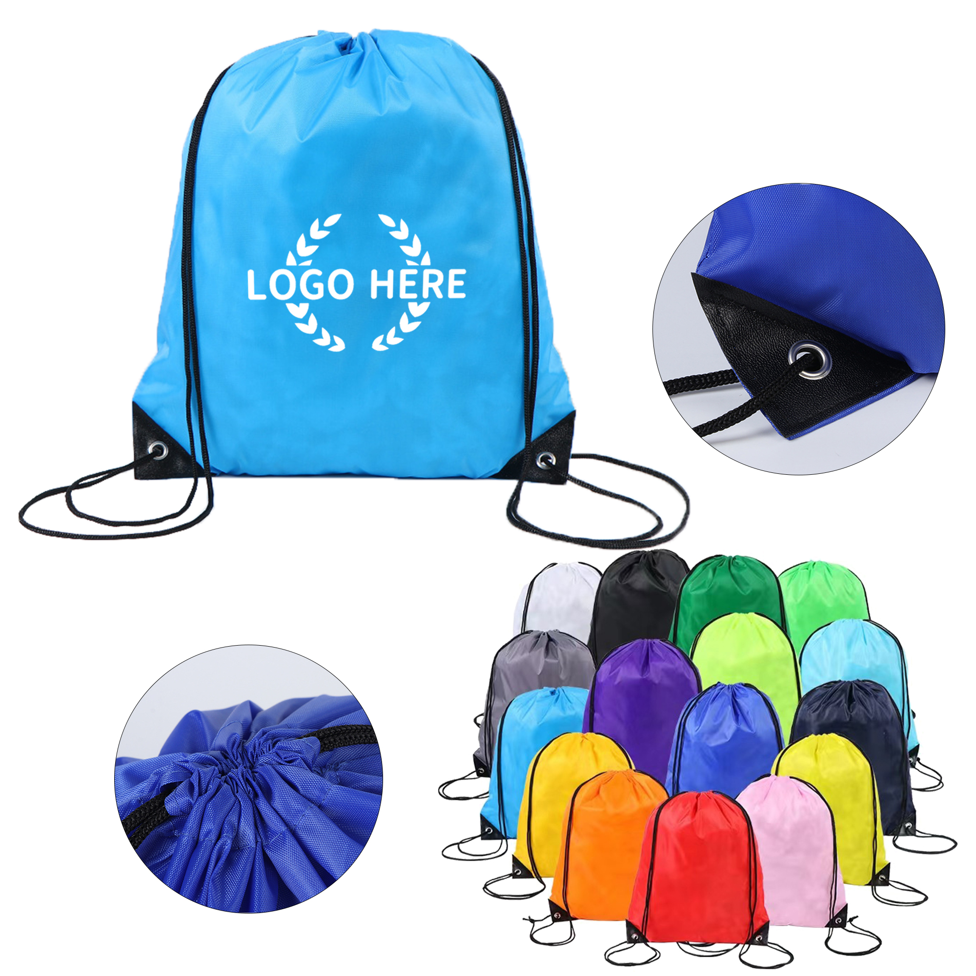 Lightweight Athletic Polyester Cinch Bag 2