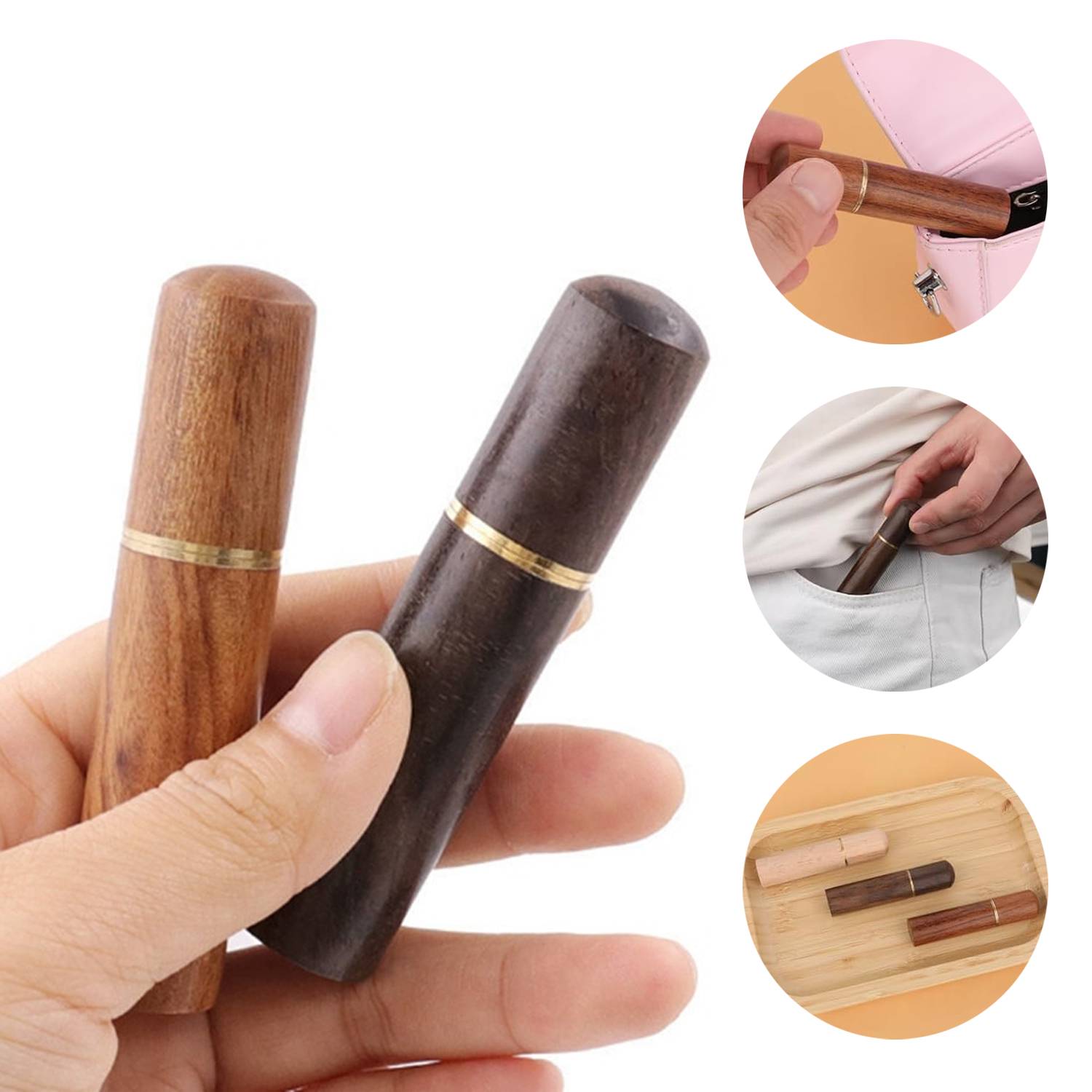 Portable wood toothpick holder 2