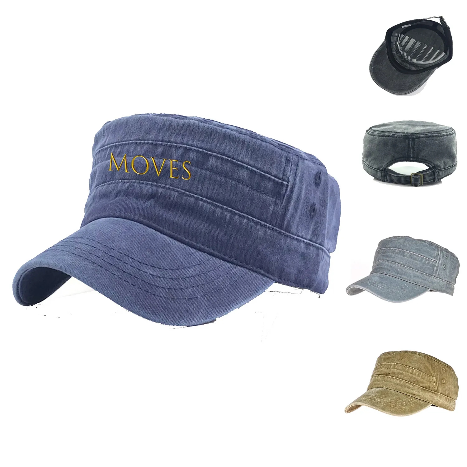Washed Cotton Hat Distressed Cadet Cap Military Army Style 3