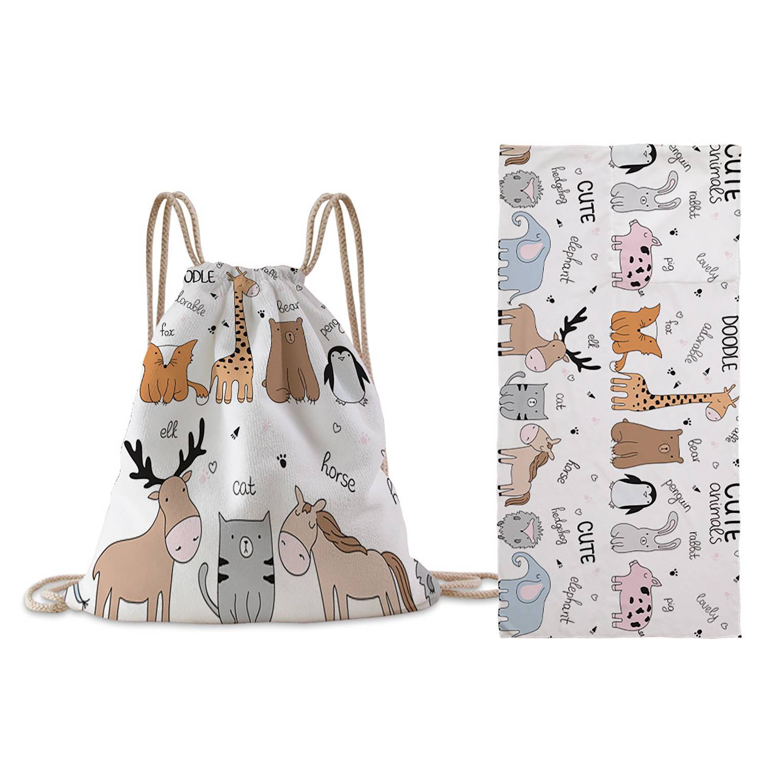 Folding Beach Towel w/ Drawstring Bag 2