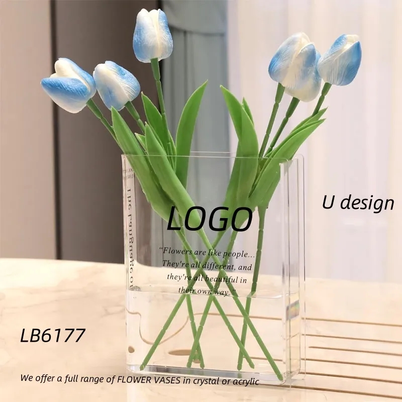 Acrylic Book Vase for Flowers Bookshelf Decor 7