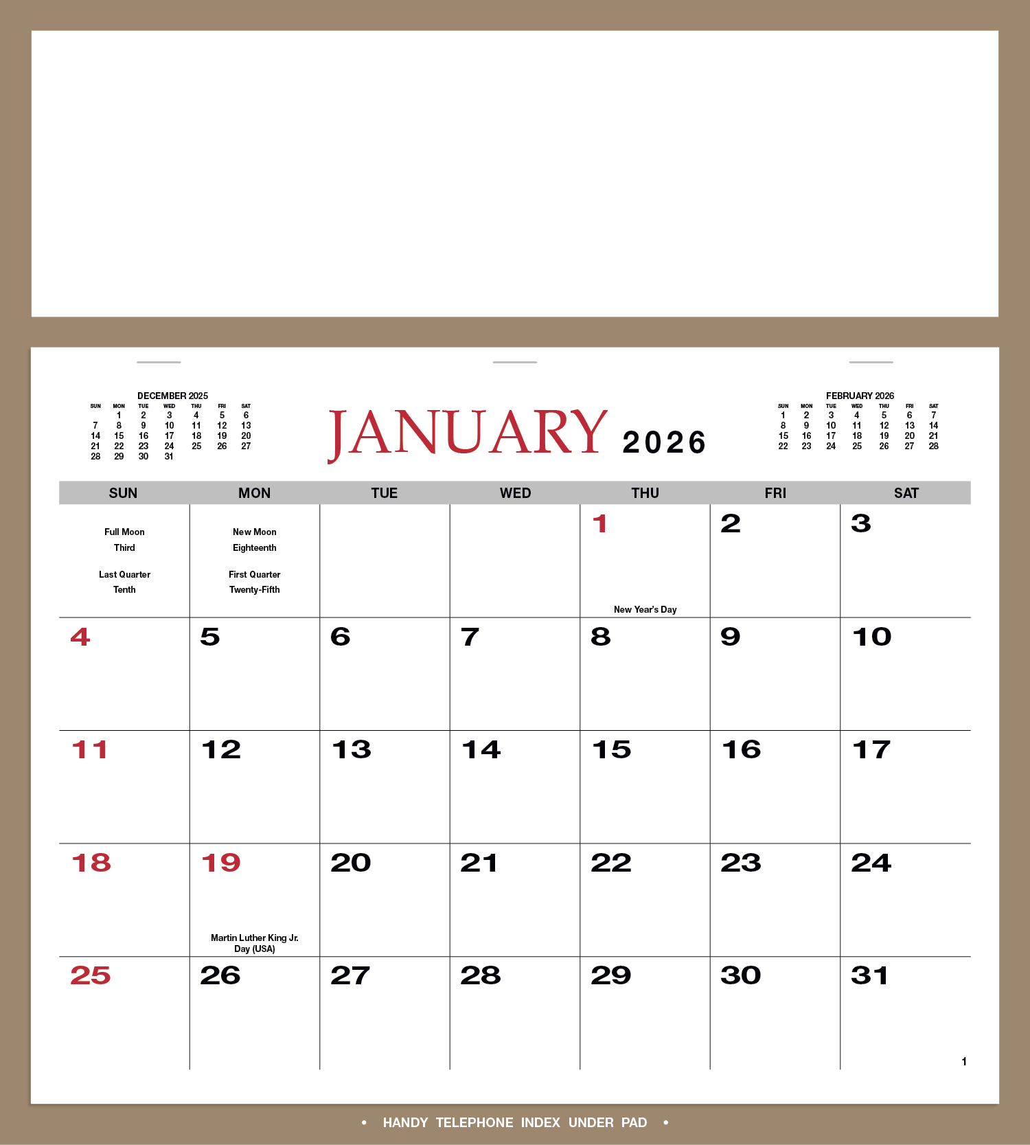 Skinner & Kennedy™ Memo Calendar