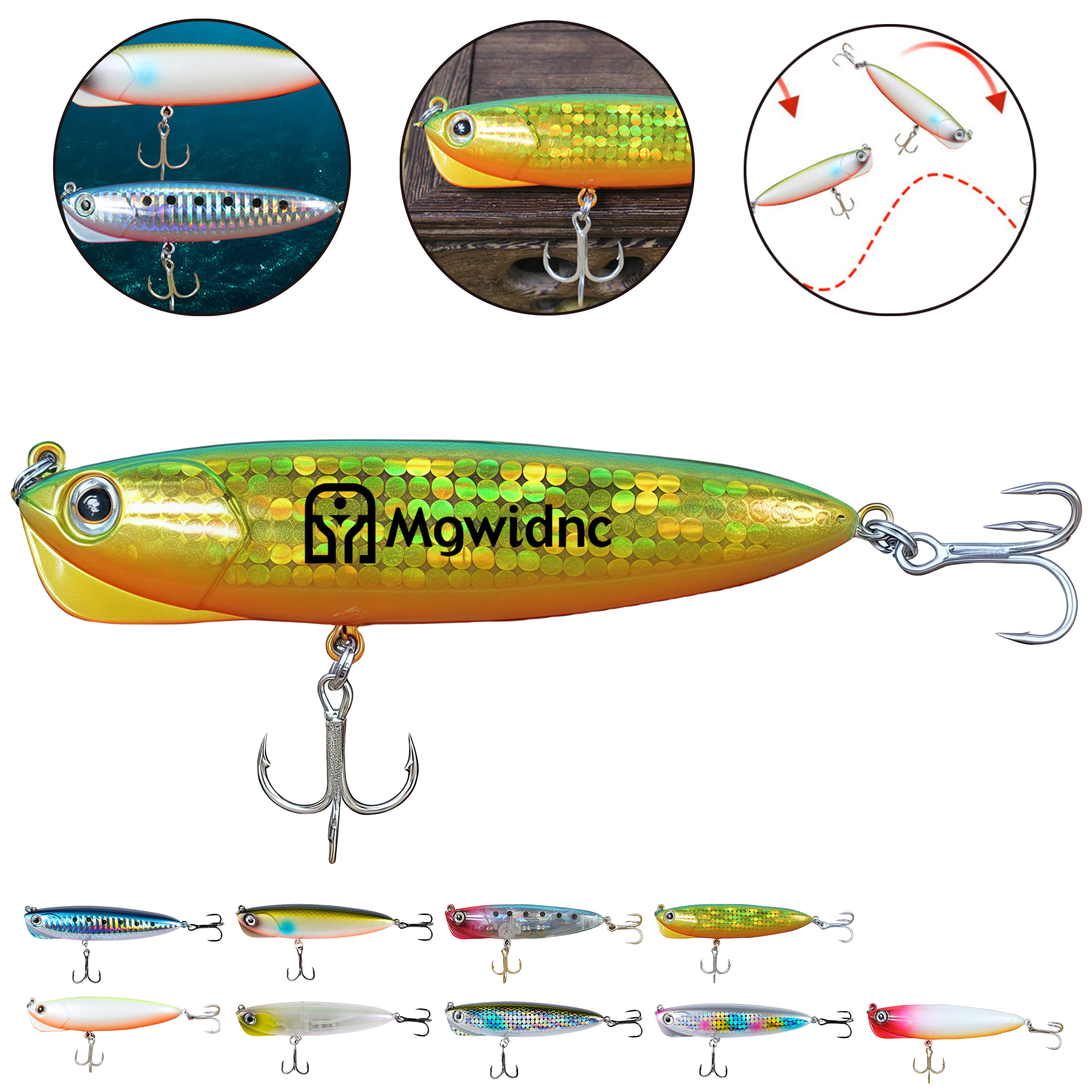3.54" 0.63oz Sinking Pencil Lure for Bass Pike Saltwater Fishing 3