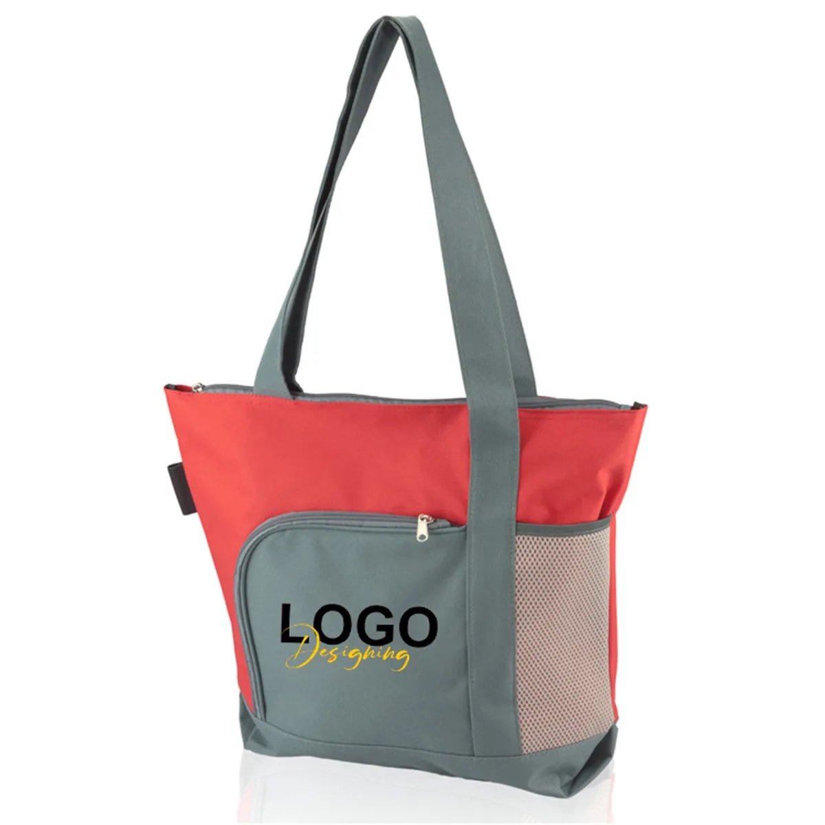 Polyester Canvas Zipper Tote, custom tote bag with logo imprint 5