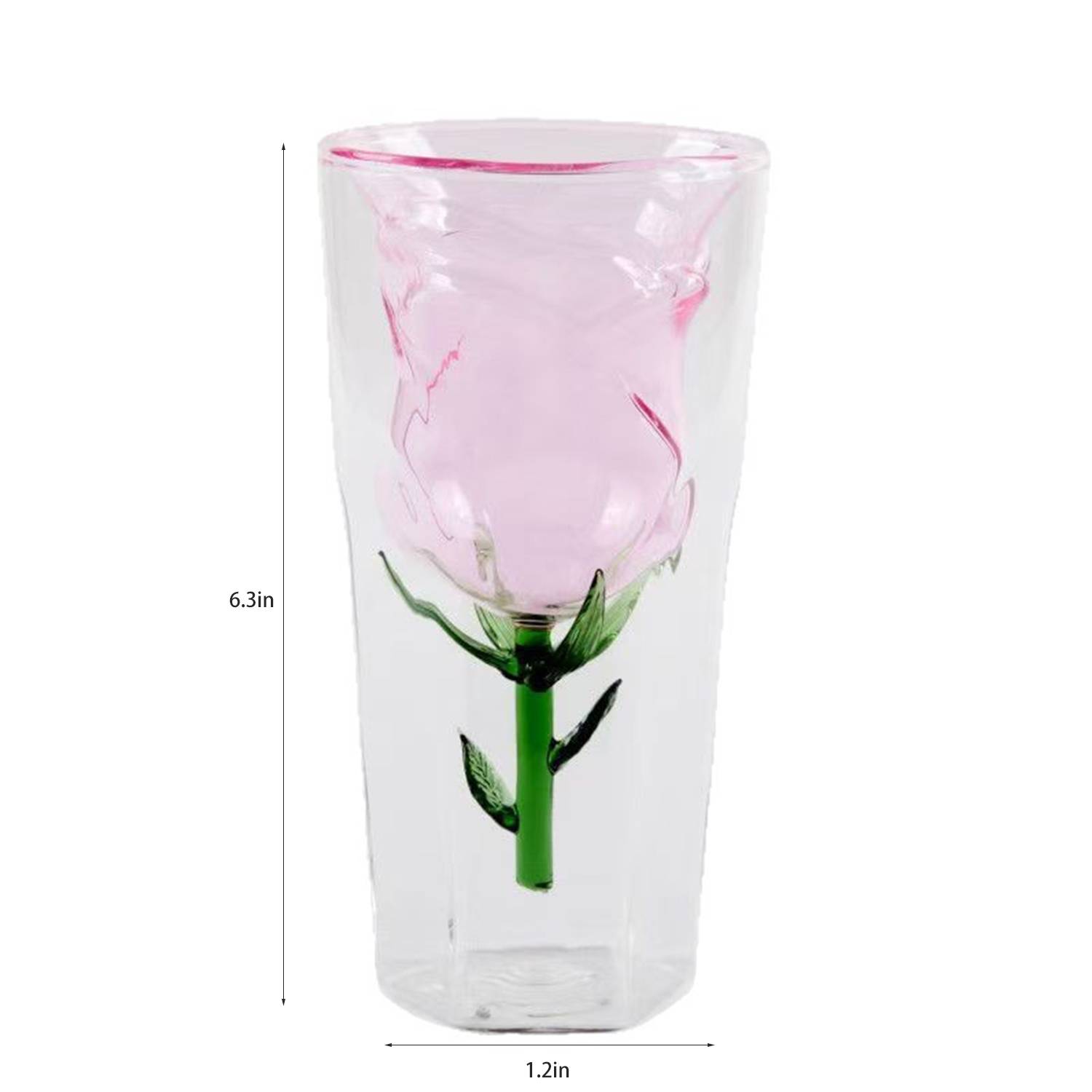 7 oz High Borosilicate Rose Glass 6